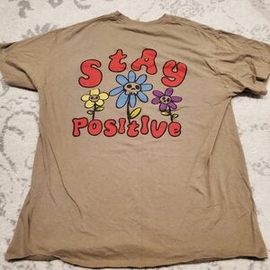 Stay Positive Flowers And Skulls